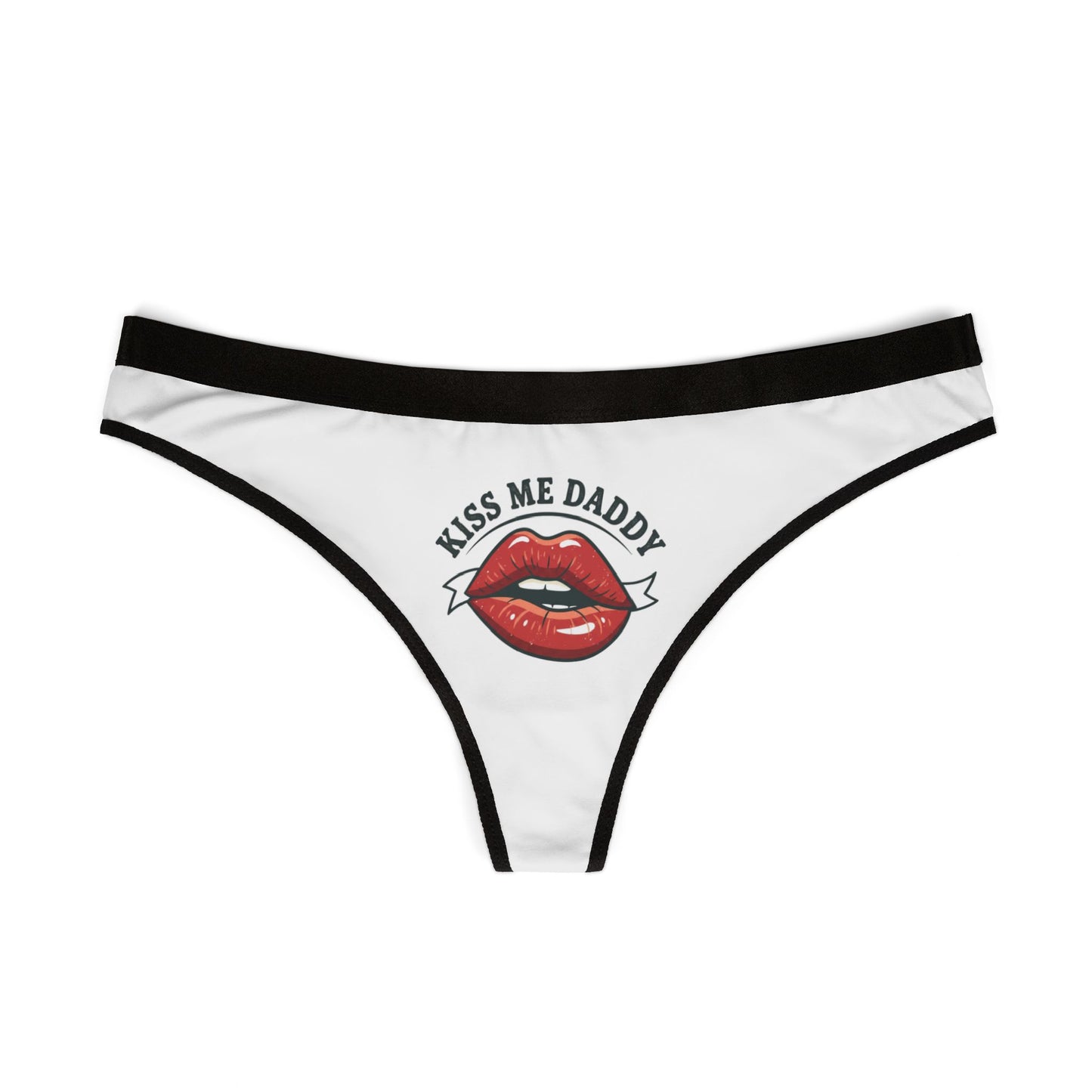 Thong — 'Kiss Me Daddy' Red Lips Graphic Women's Thong