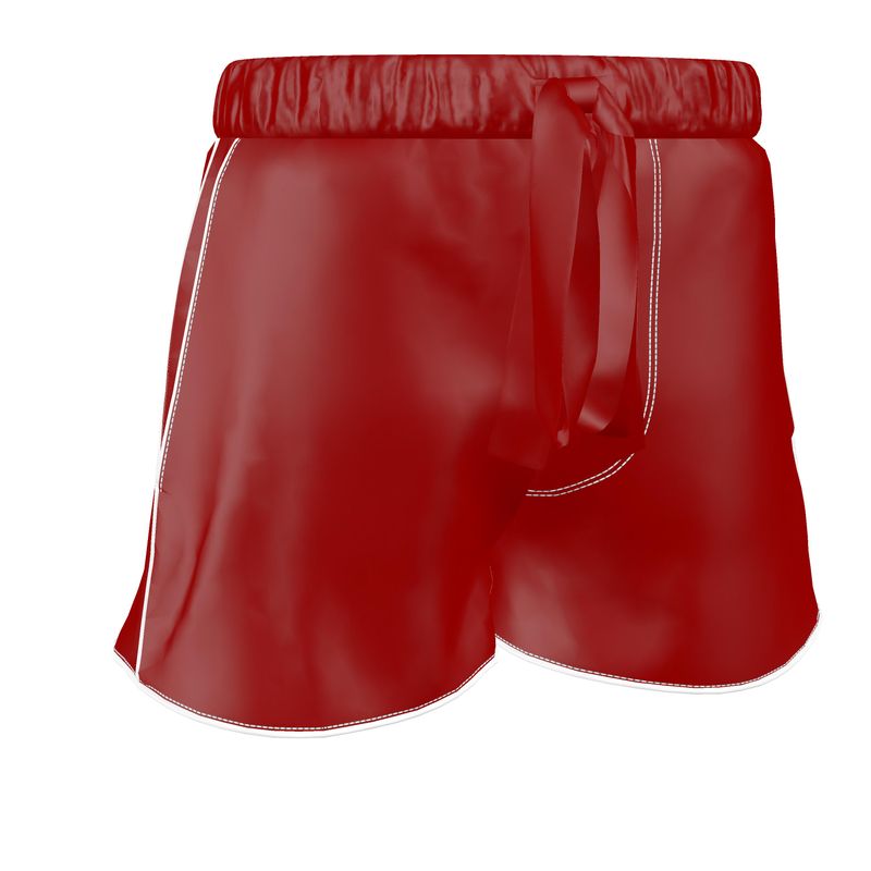 The Solitude Crimson Silk Satin Pyjama Shorts