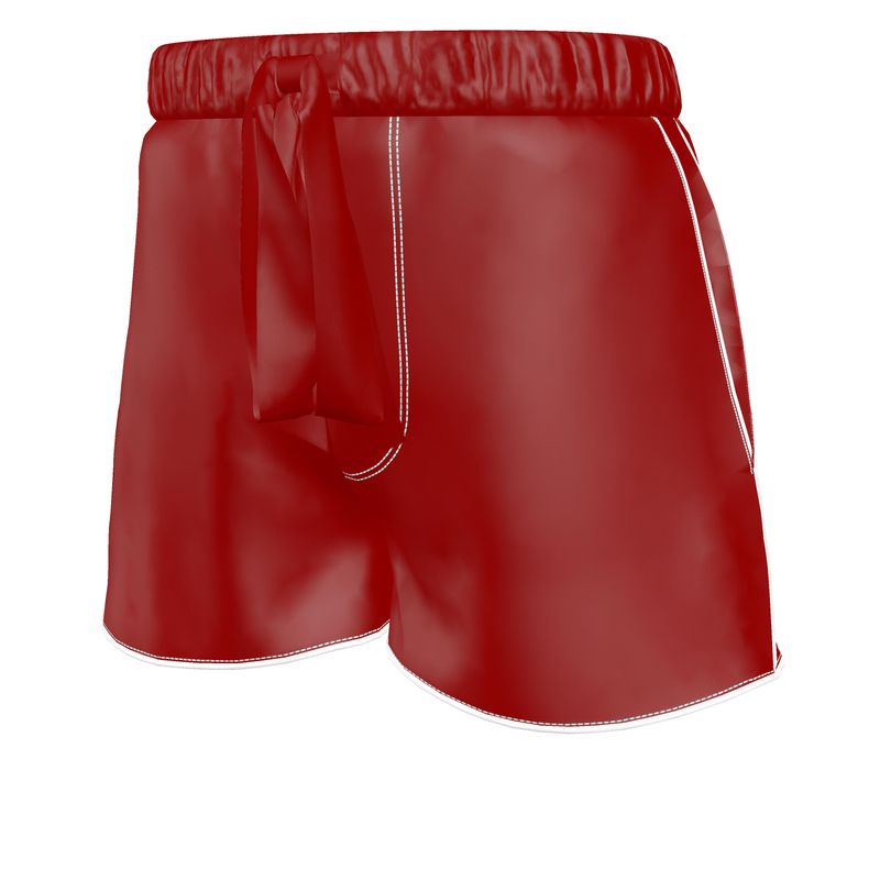 The Solitude Crimson Silk Satin Pyjama Shorts