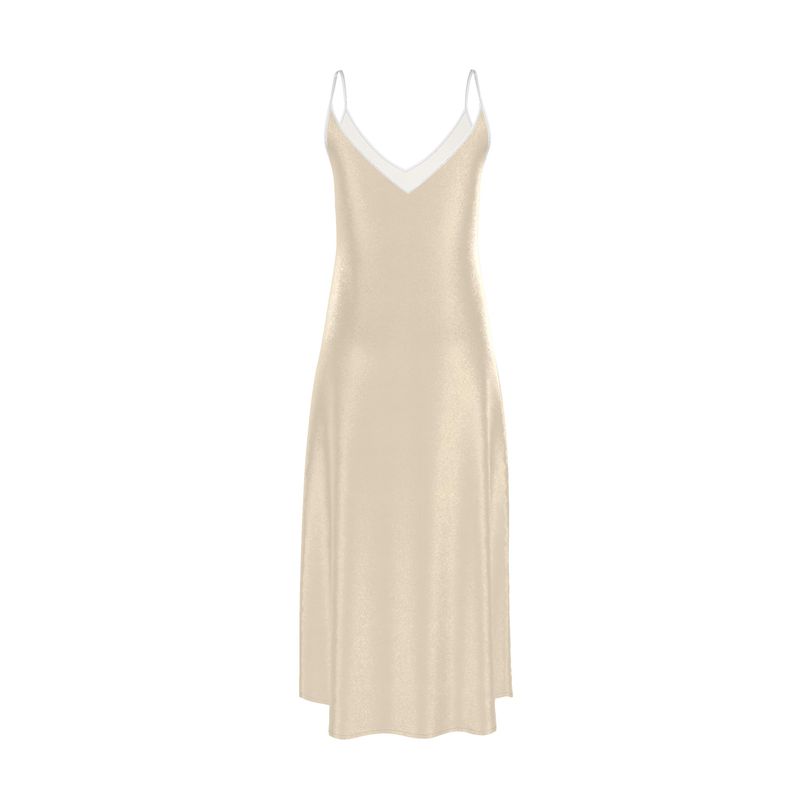 The Champagne Silk Satin Slip Dress