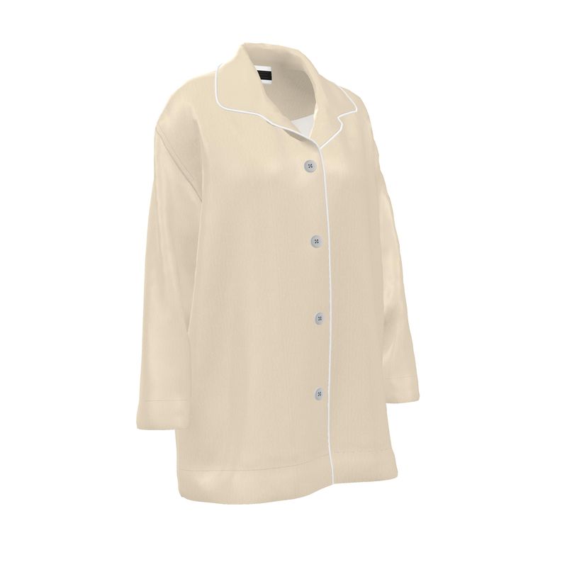 The Solitude Champagne Silk Satin Pyjama Shirt
