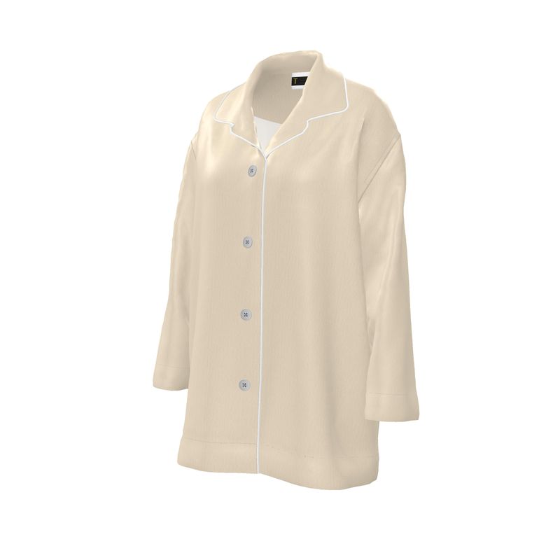 The Solitude Champagne Silk Satin Pyjama Shirt