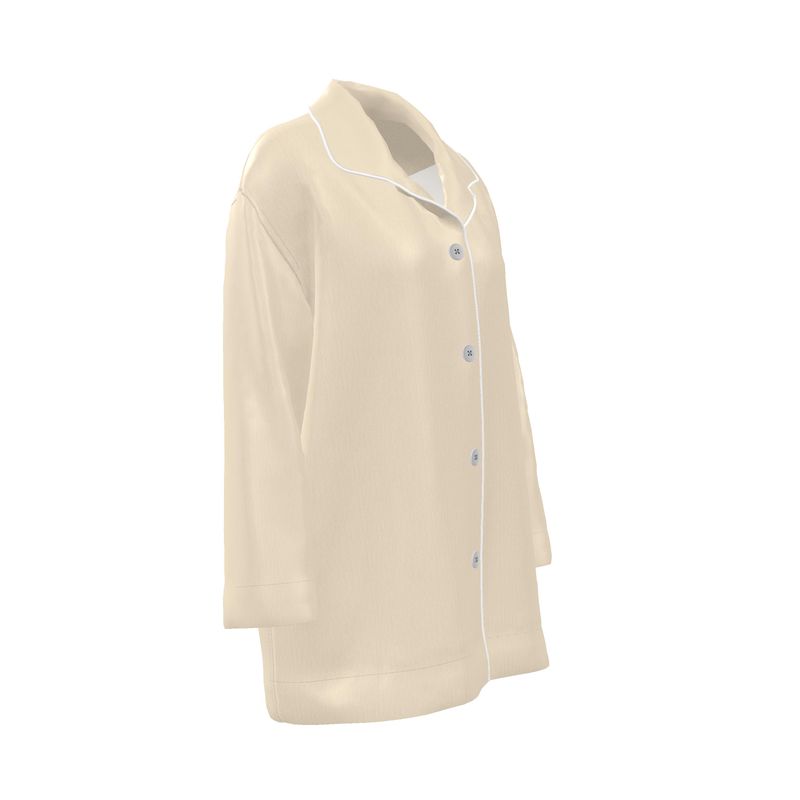 The Solitude Champagne Silk Satin Pyjama Shirt