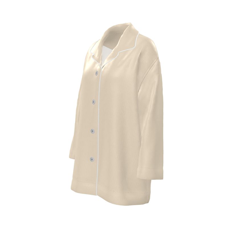 The Solitude Champagne Silk Satin Pyjama Shirt