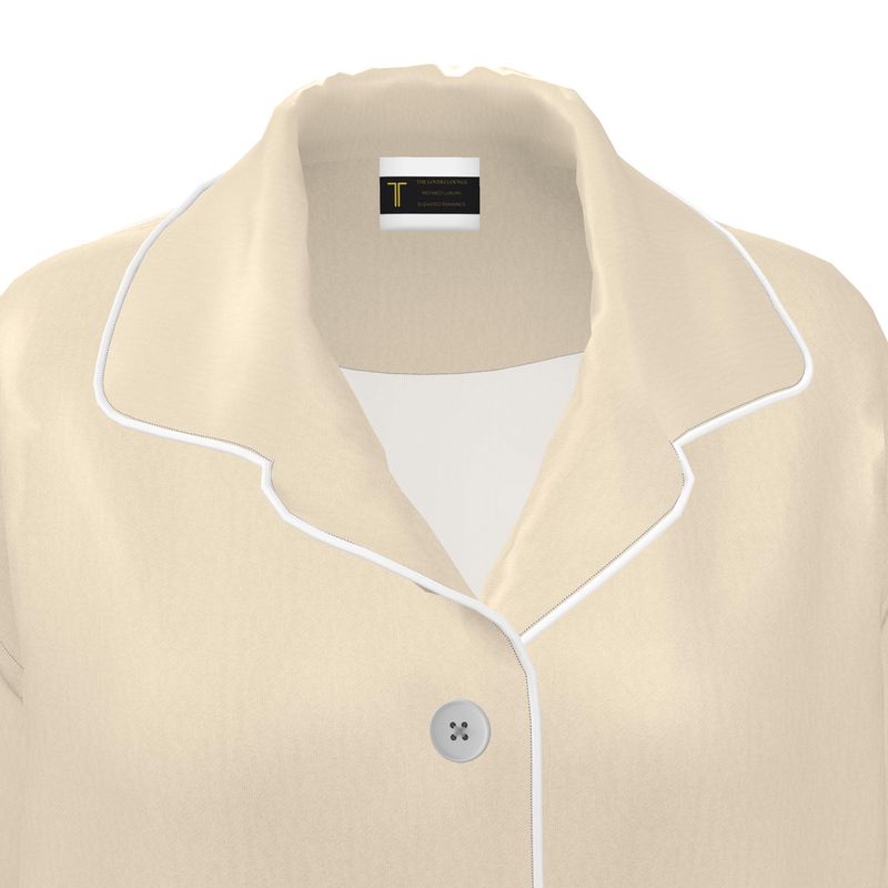 The Solitude Champagne Silk Satin Pyjama Shirt