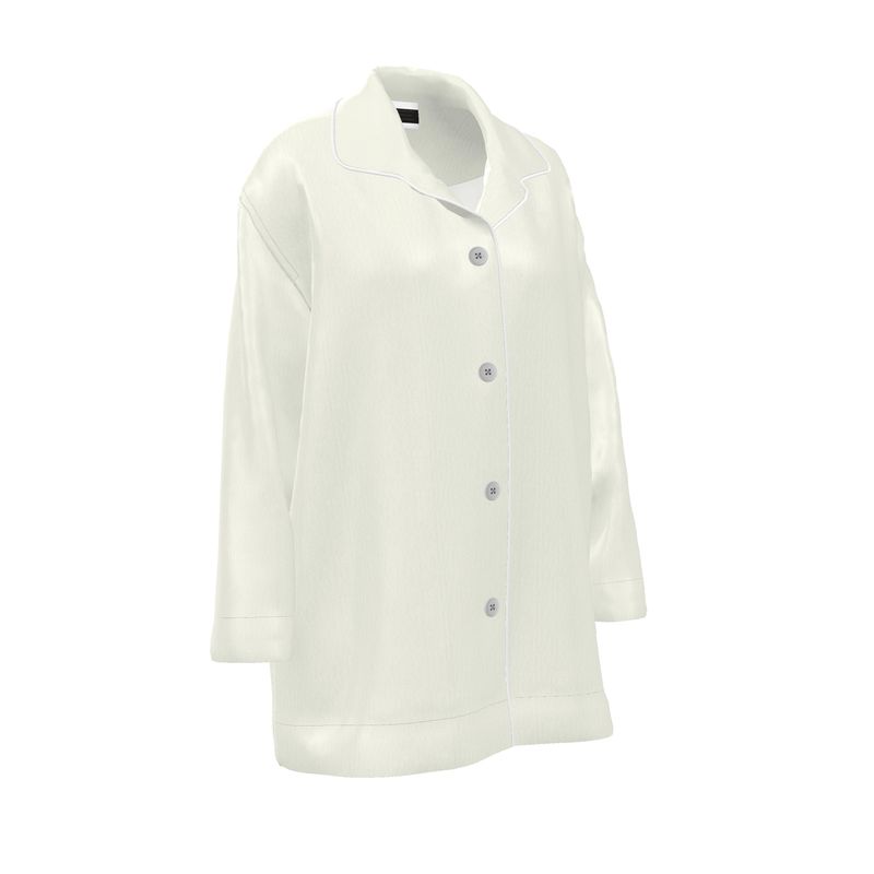 Ivory Silk Satin Pyjama Shirt