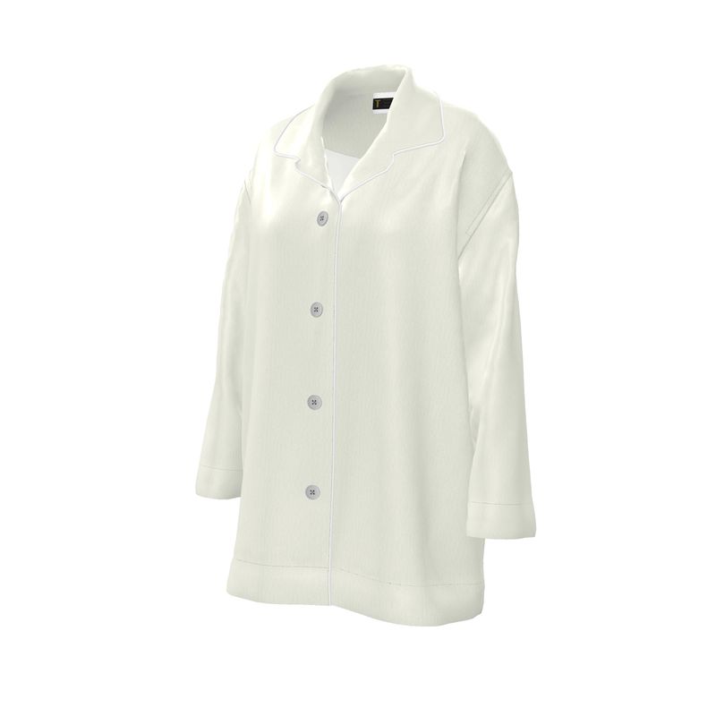 Ivory Silk Satin Pyjama Shirt