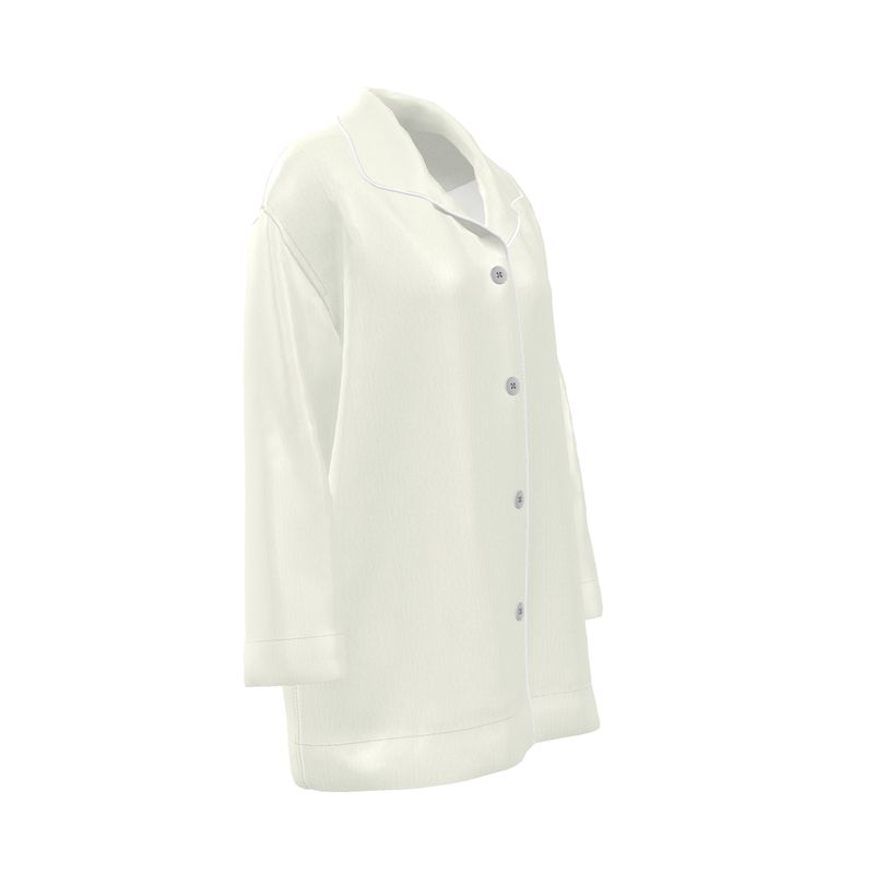 Ivory Silk Satin Pyjama Shirt