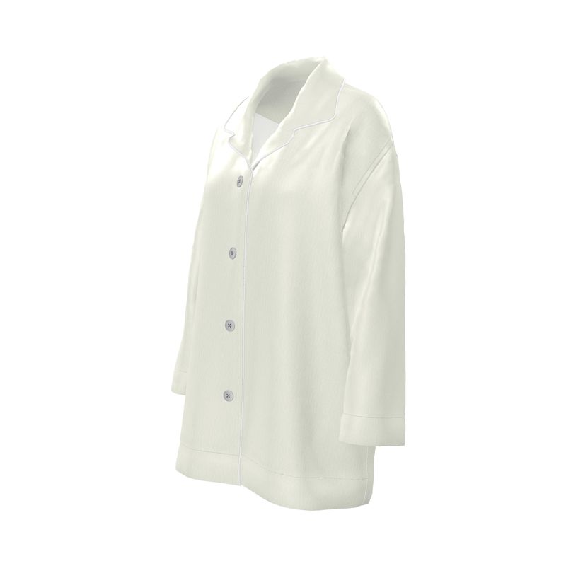 Ivory Silk Satin Pyjama Shirt