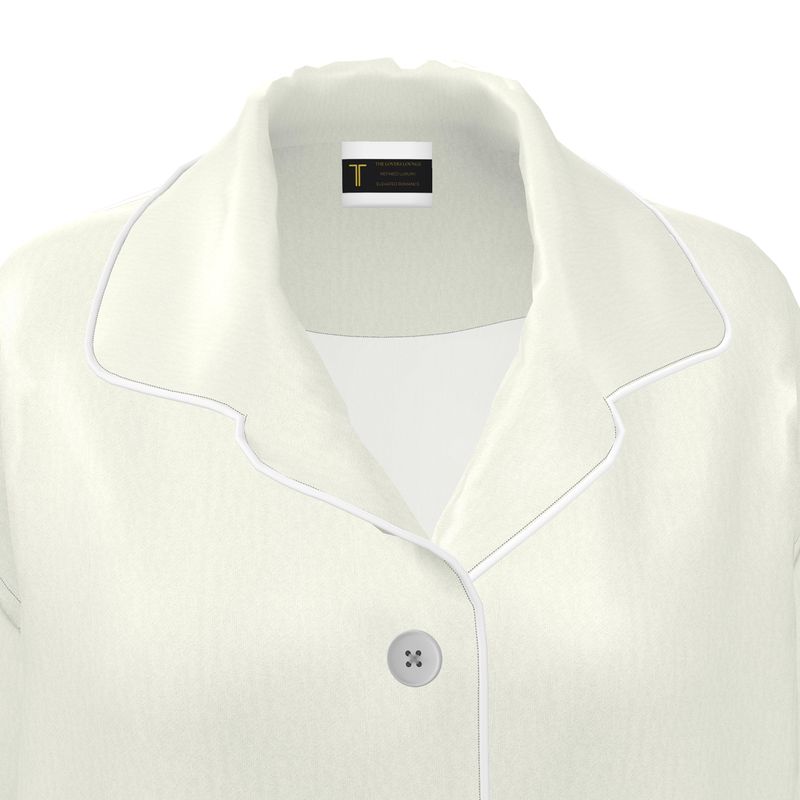 Ivory Silk Satin Pyjama Shirt