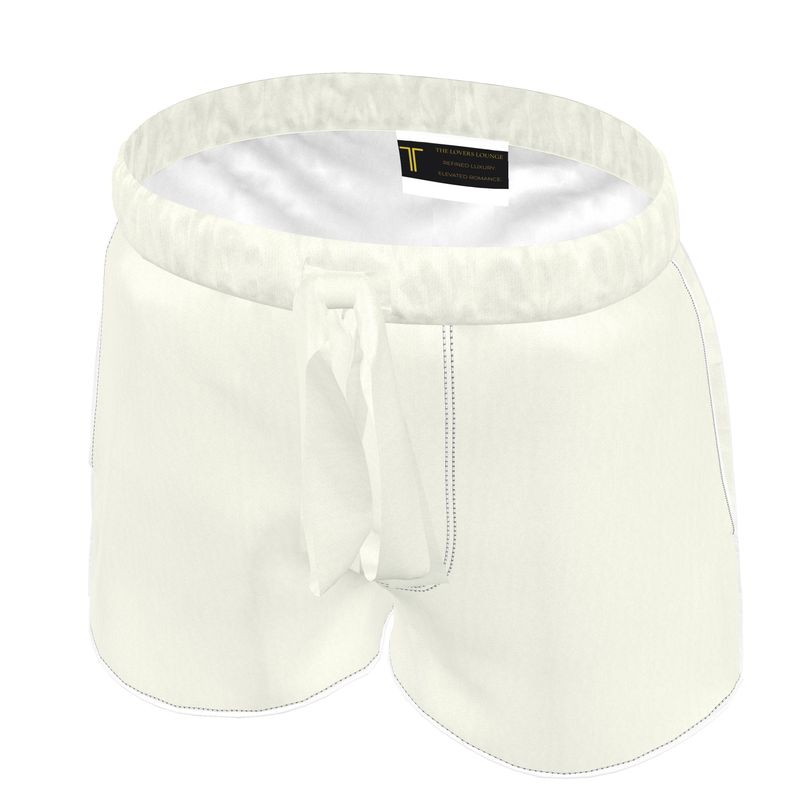 The Ivory Silk Satin Pyjama Shorts
