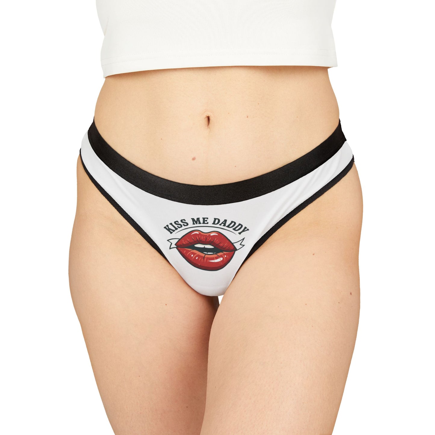 Thong — 'Kiss Me Daddy' Red Lips Graphic Women's Thong